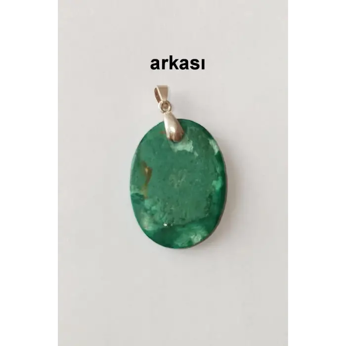 Malahit, Malakit Kolye Ucu Gümüş Malzemeli 400-M8