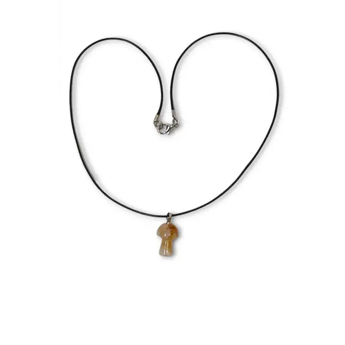 Mantar Şeklinde Sitrin Doğal Taş Kolye 300-4