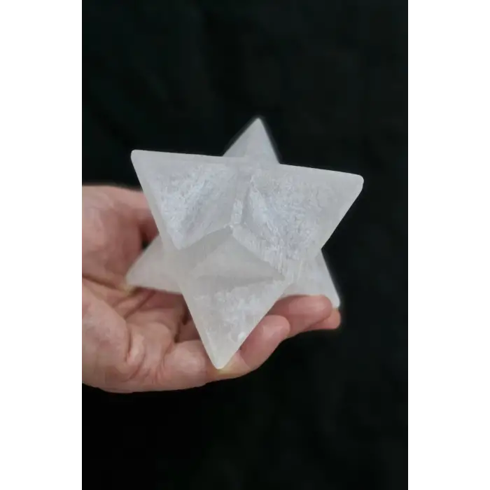 Merkaba Yıldızı Doğal Beyaz Selenit