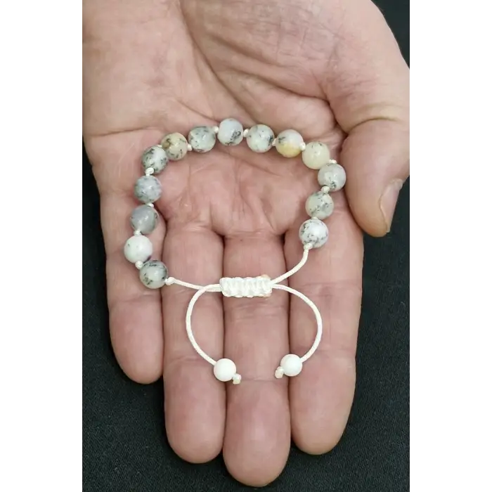 Merlinit Bileklik Dendritli Opal Makrome Ayarlı 546-1