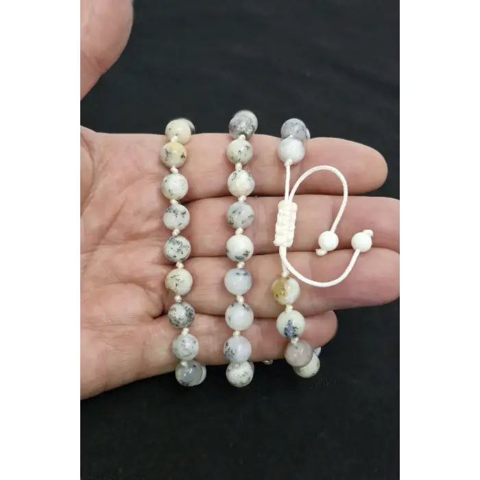 Merlinit Bileklik Dendritli Opal Makrome Ayarlı 546-1