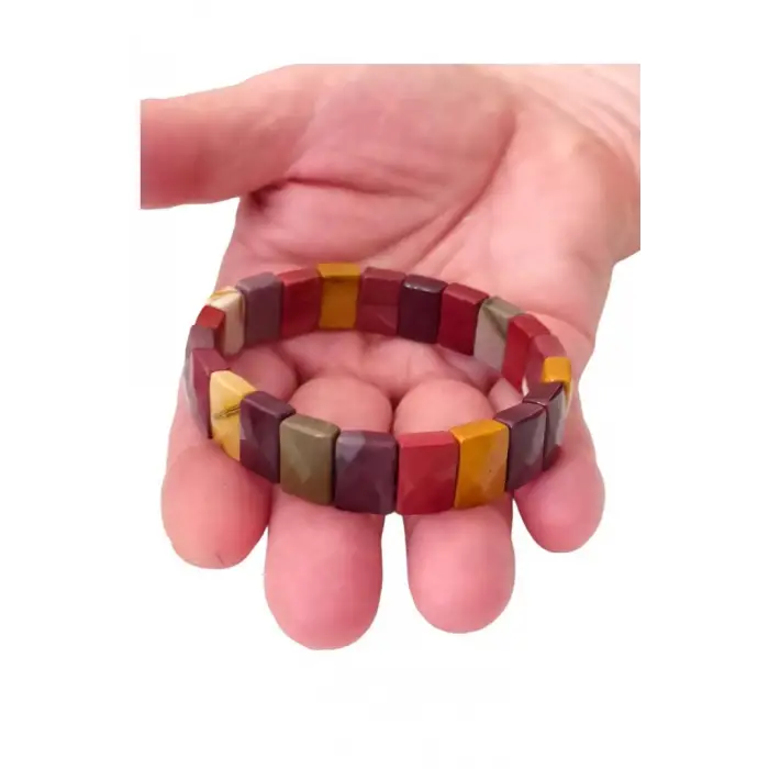 Mokait Jasper Bileklik Faset Kesim Elastik Yapılı 332-1