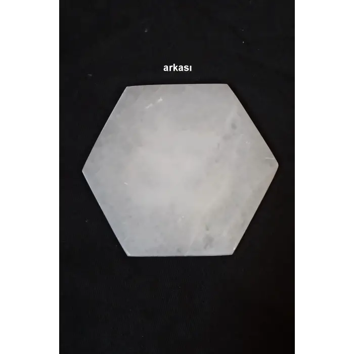 Ohm Sembolü Enerji Yükleyici Beyaz Selenit Altıgen Plaka 58AO