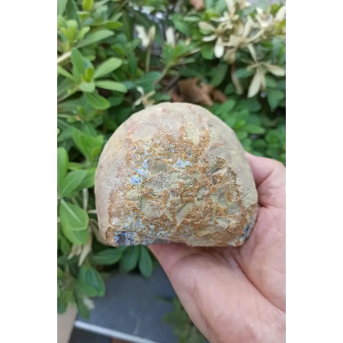 Ortası Kuvars Kristali Dekoratif Akik Parça DA31