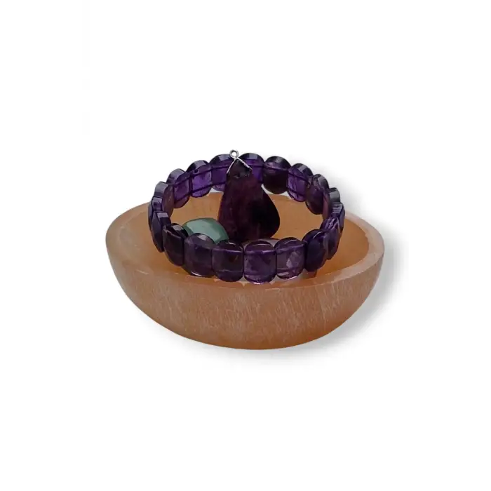 Oval Kesim Enerji Çanağı Turuncu Selenit Kase 58OS