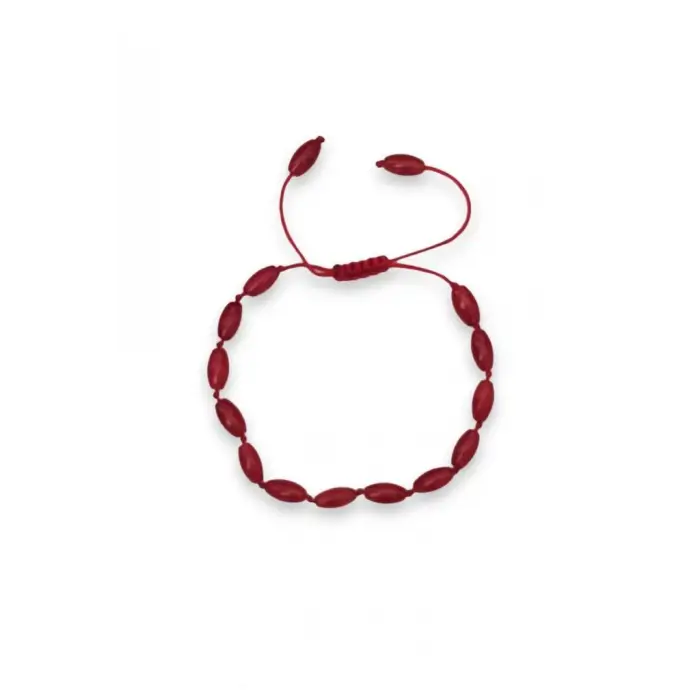 Oval Kesim Mercan Bileklik Makrome Ayarlı 328-2