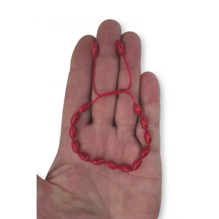 Oval Kesim Mercan Bileklik Makrome Ayarlı 328-2