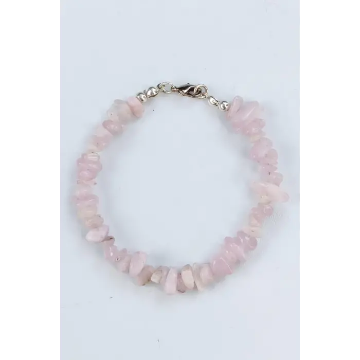 Pembe Kunzit Bileklik Kırıktaş 407-3