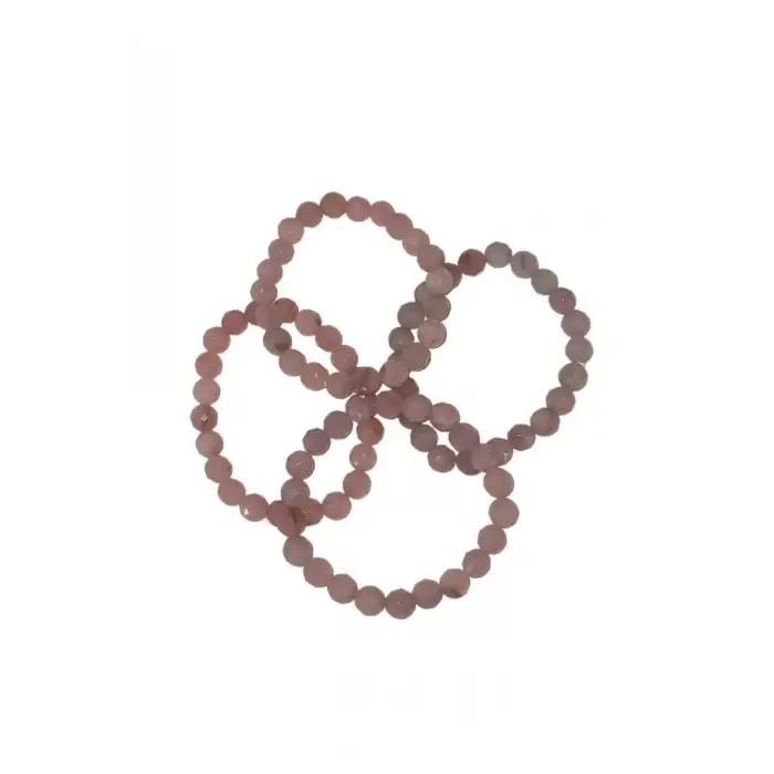 Pembe Kuvars Bileklik 8mm Faset Kesim 633-1