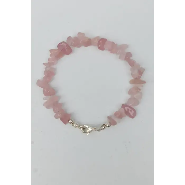 Pembe Kuvars Bileklik Kırıktaş 653-3