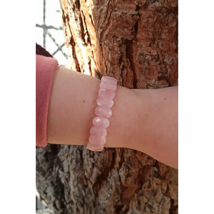 Pembe Kuvars Bileklik Rose Quartz 677