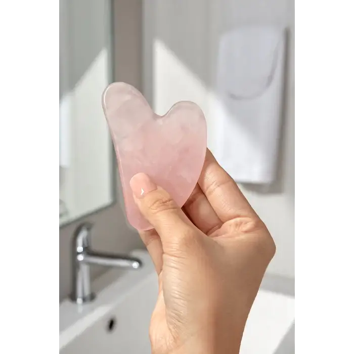 Pembe Kuvars Gua Sha Yüz Yogası, Masaj Taşı 530G
