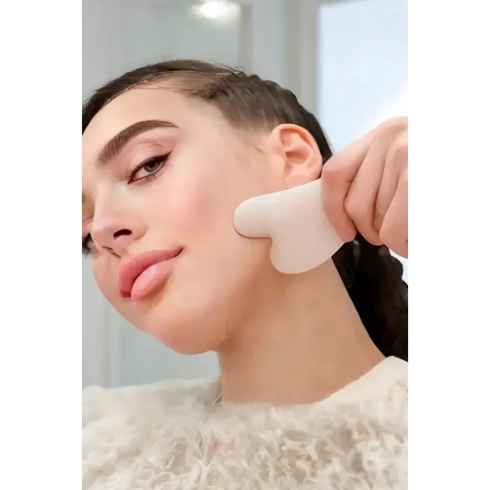 Pembe Kuvars Gua Sha Yüz Yogası, Masaj Taşı 530G