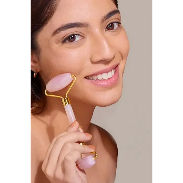 Pembe Kuvars Roller Yüz Masaj Taşı 213