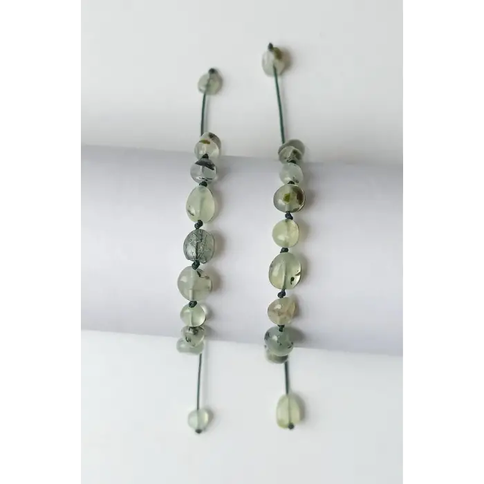 Prehnit Bileklik, Makrome Ayarlı 671-2