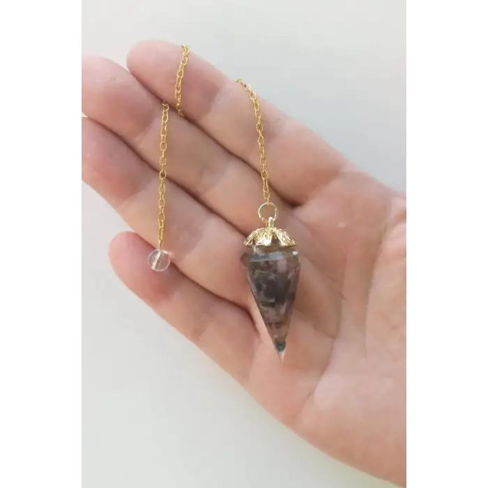 Renkli Turmalin Taşlı Orgonit Pandül Sarkaç 440-4