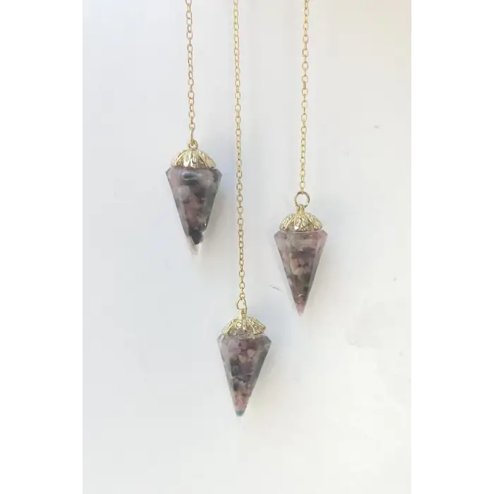 Renkli Turmalin Taşlı Orgonit Pandül Sarkaç 440-4