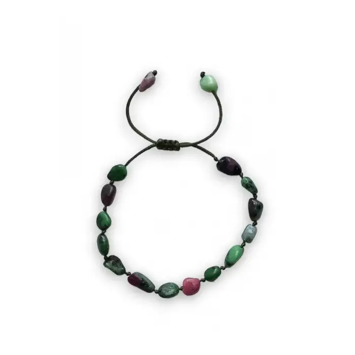 Rubyzoisit, Anyolit Bileklik Makrome Ayarlı 334-1