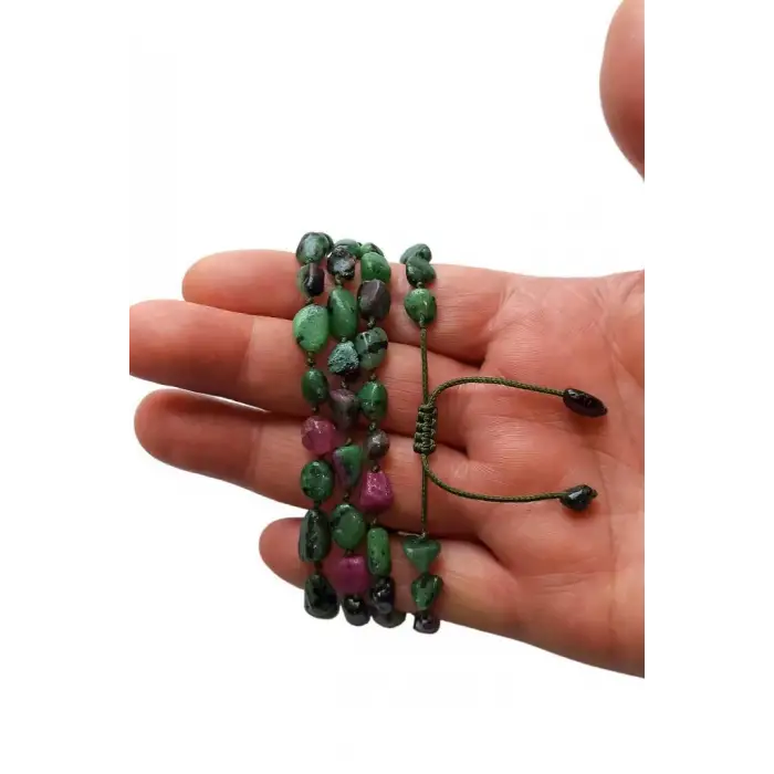 Rubyzoisit, Anyolit Bileklik Makrome Ayarlı 334-1