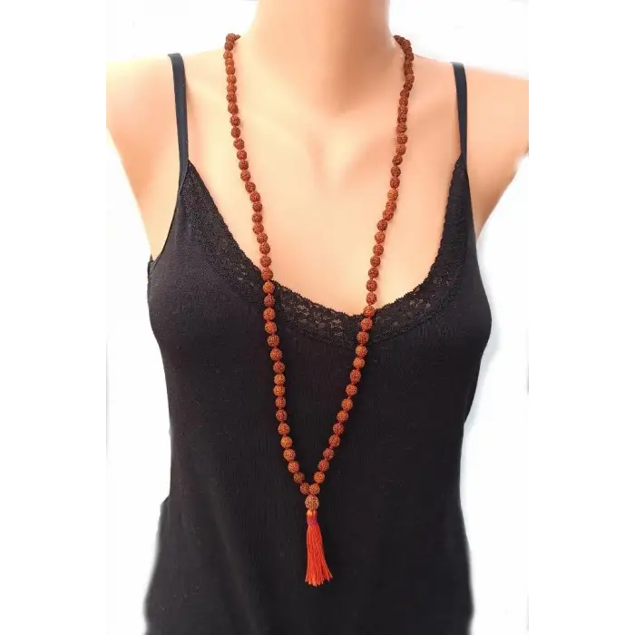 Rudrakşa 108 Taneli Mala Tesbih-Kolye Hindistan Rudraksha 207