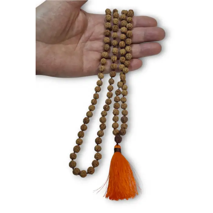 Rudrakşa 108 Taneli Mala Tesbih-Kolye Hindistan Rudraksha 207