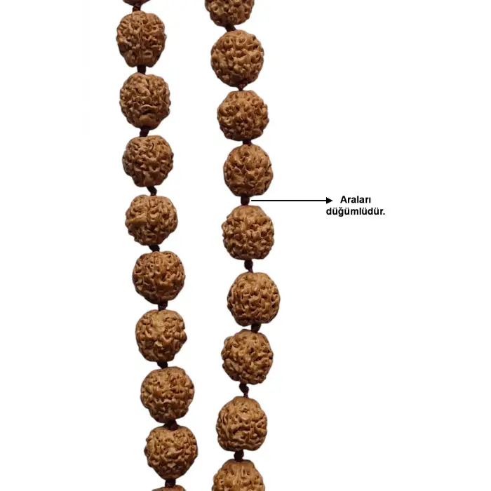 Rudrakşa 54 Taneli Yarım Mala Unisex Kolye Tesbih Hindistan Rudraksha 101YM