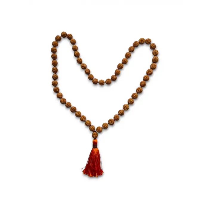 Rudrakşa 54 Taneli Yarım Mala Unisex Kolye Tesbih Hindistan Rudraksha 101YM