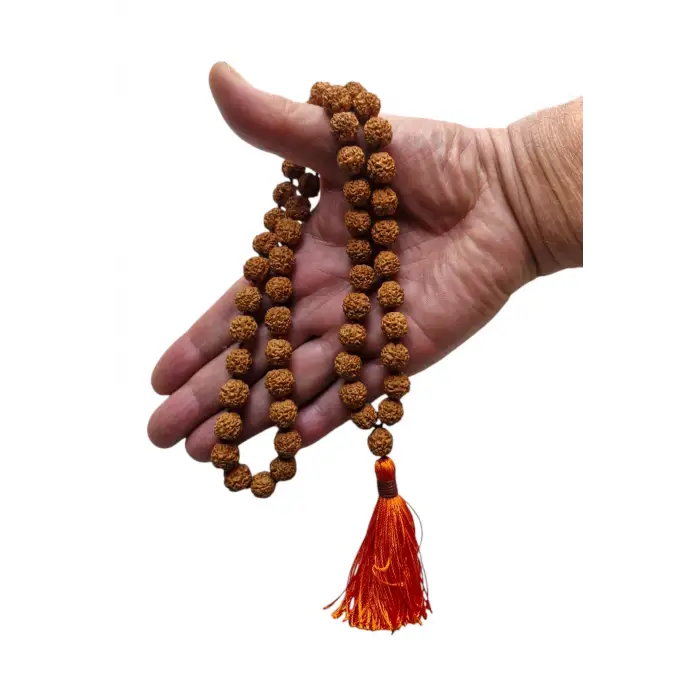 Rudrakşa 54 Taneli Yarım Mala Unisex Kolye Tesbih Hindistan Rudraksha 101YM