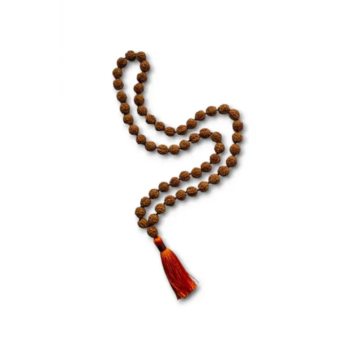 Rudrakşa 54 Taneli Yarım Mala Unisex Kolye Tesbih Hindistan Rudraksha 101YM