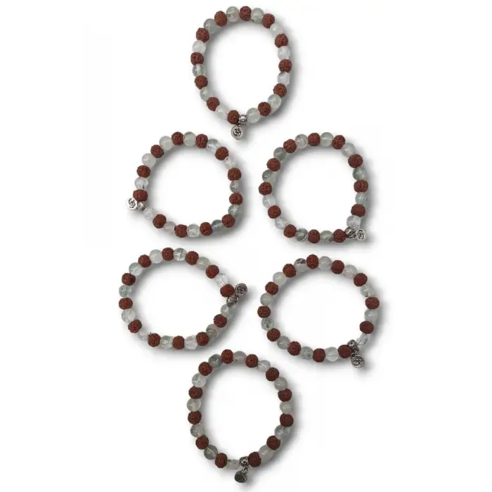 Rudrakşa, Kristal Kuvars Bileklik Ohm Sembollü Rudraksha 414-4