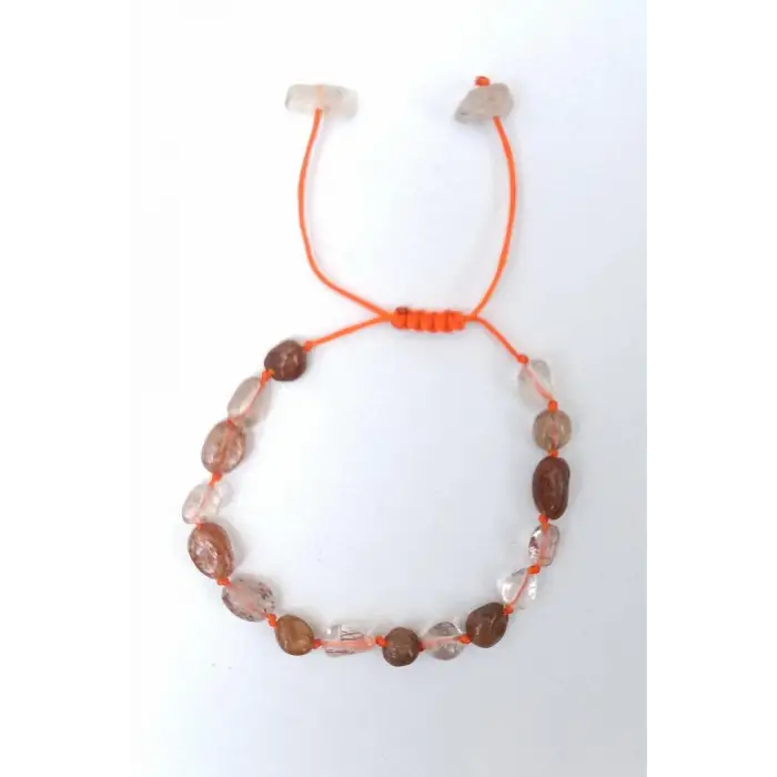 Rutil Kuvars Bileklik, Makrome Ayarlı 527-2