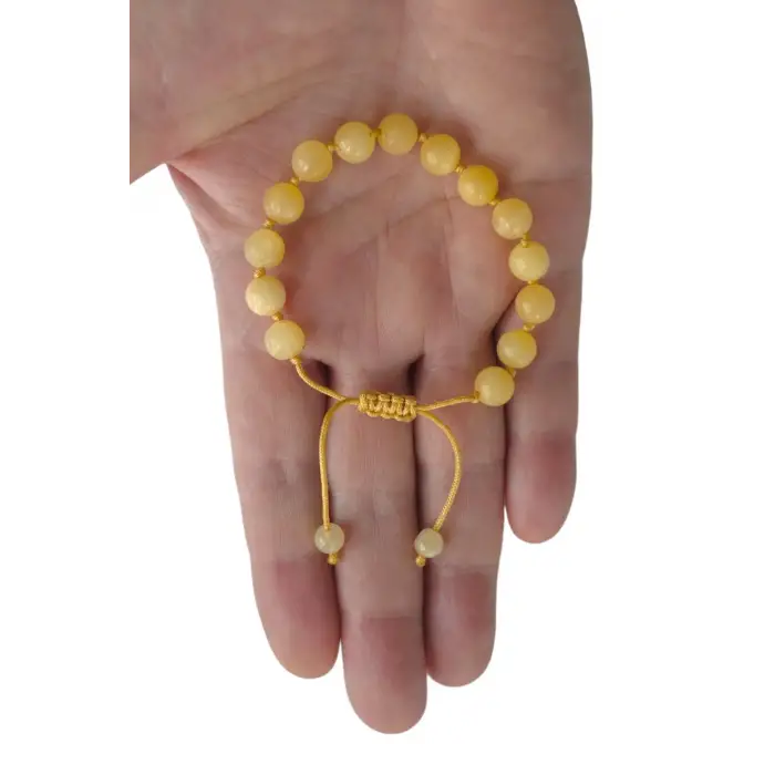 Sarı Kalsit Bileklik Makrome Ayarlı 465-1