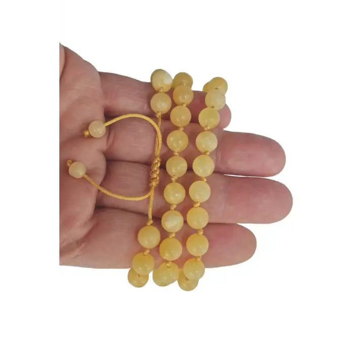 Sarı Kalsit Bileklik Makrome Ayarlı 465-1