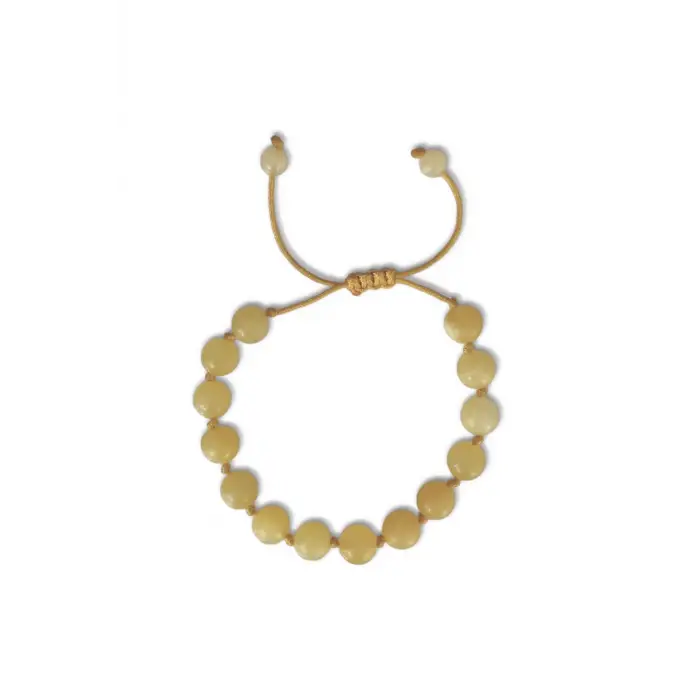 Sarı Kalsit Bileklik Makrome Ayarlı 465-1