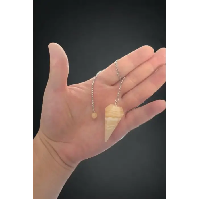 Sarı Kalsit Doğal Taş Pandül - Sarkaç 203-12