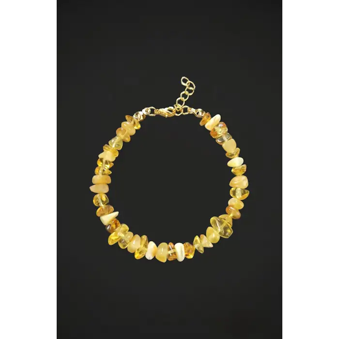 Sarı Kehribar Bileklik Kırıktaş 454-2