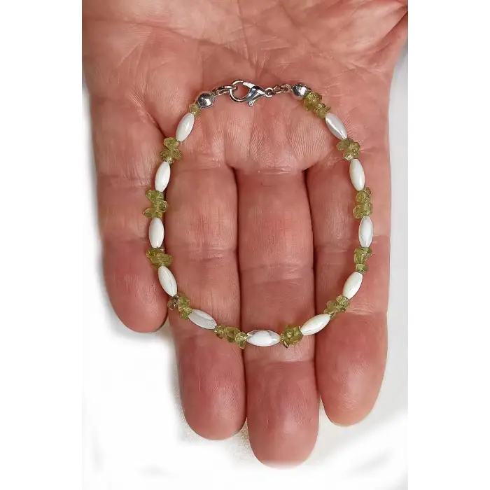 Sedef, Peridot Zebercet Bileklik-417-4