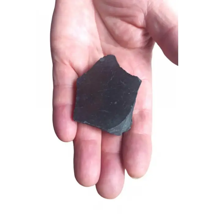 Shungite Şungit Taşı Düz Kesim Doğal Parça 469-1