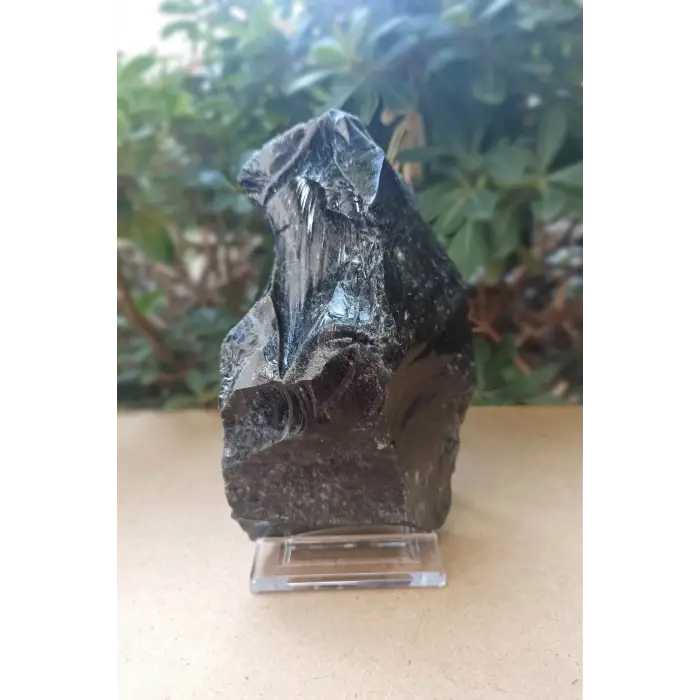 Siyah Obsidyen Standlı Büyük Parça OB-30