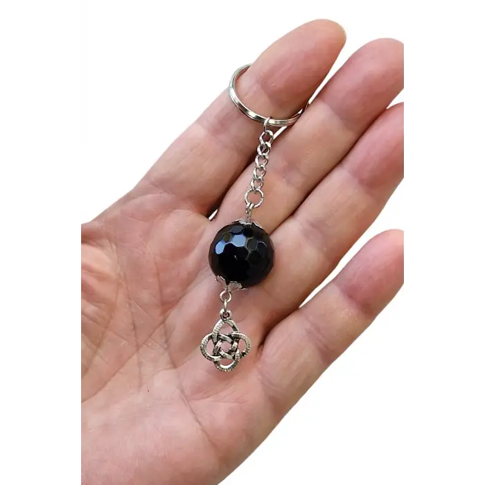 Siyah Oniks Taşı Anahtarlık 465-3