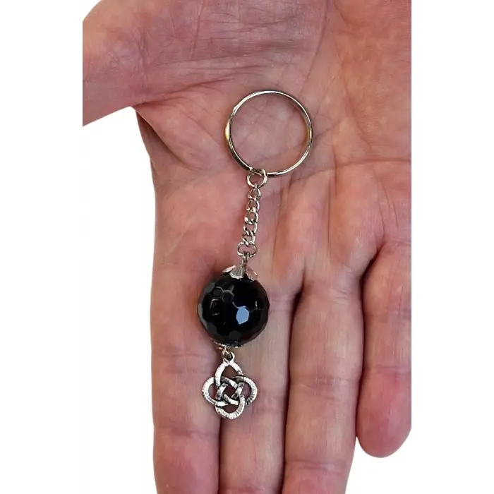 Siyah Oniks Taşı Anahtarlık 465-3