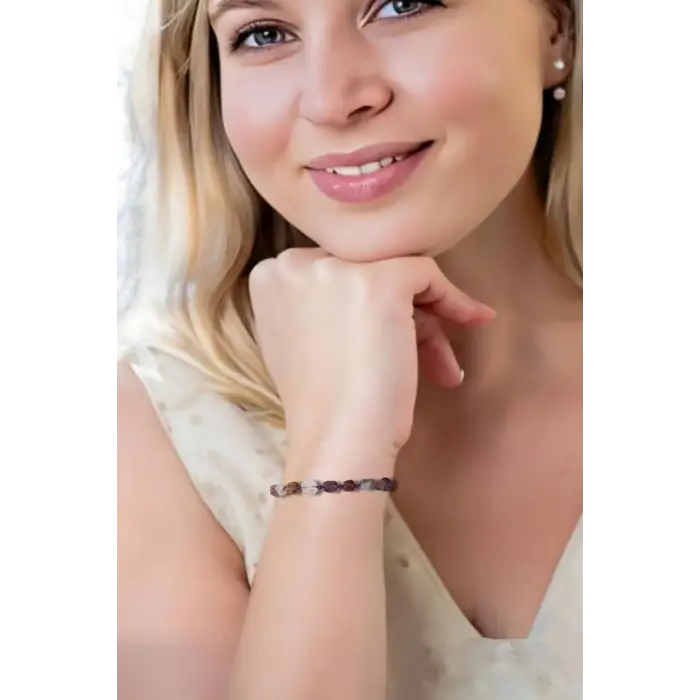 Super Seven Kristali Bileklik Makrome Ayarlı 322-3