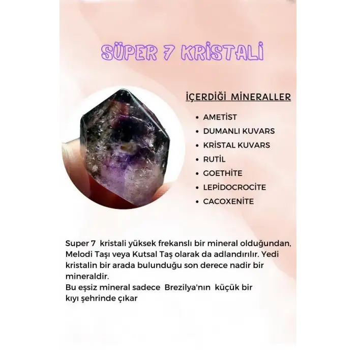 Super Seven Kristali Bileklik Makrome Ayarlı 322-3