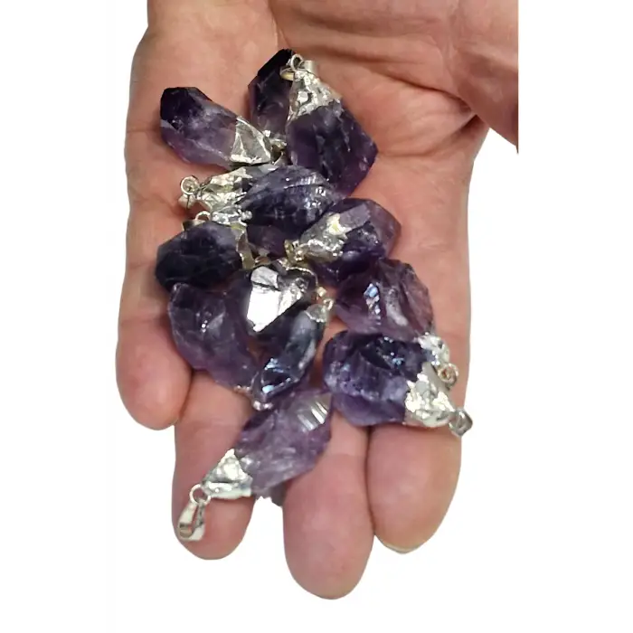 Tamamen Doğal Diş Ametist Kolye 109-3