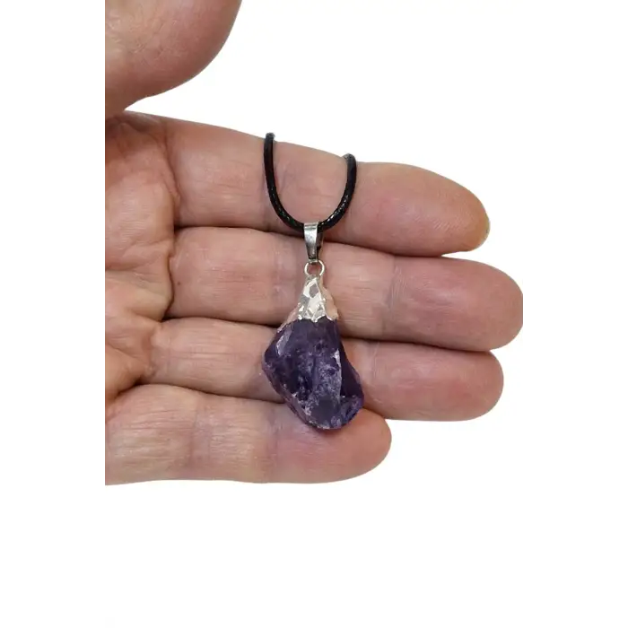Tamamen Doğal Diş Ametist Kolye 109-3