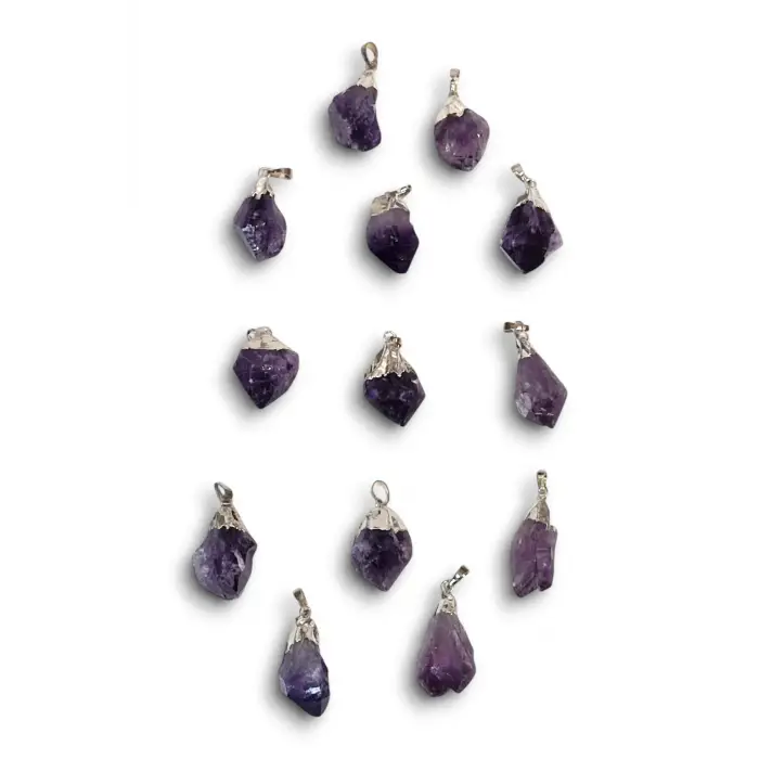 Tamamen Doğal Diş Ametist Kolye 109-3