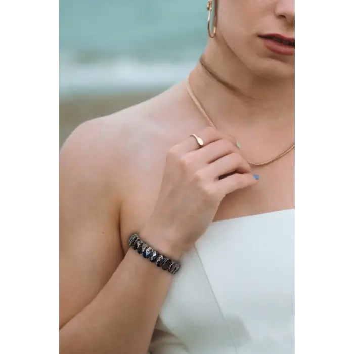 Terahertz Bileklik Faset Kesim Elastik Yapılı 424-2