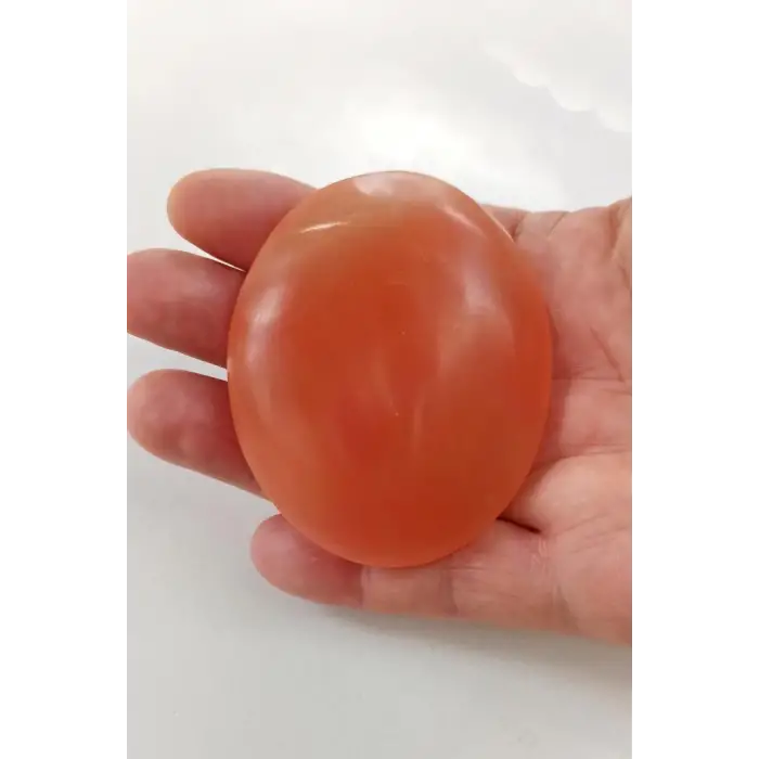 Turuncu Selenit Masaj Terapi Taşı - Oval
