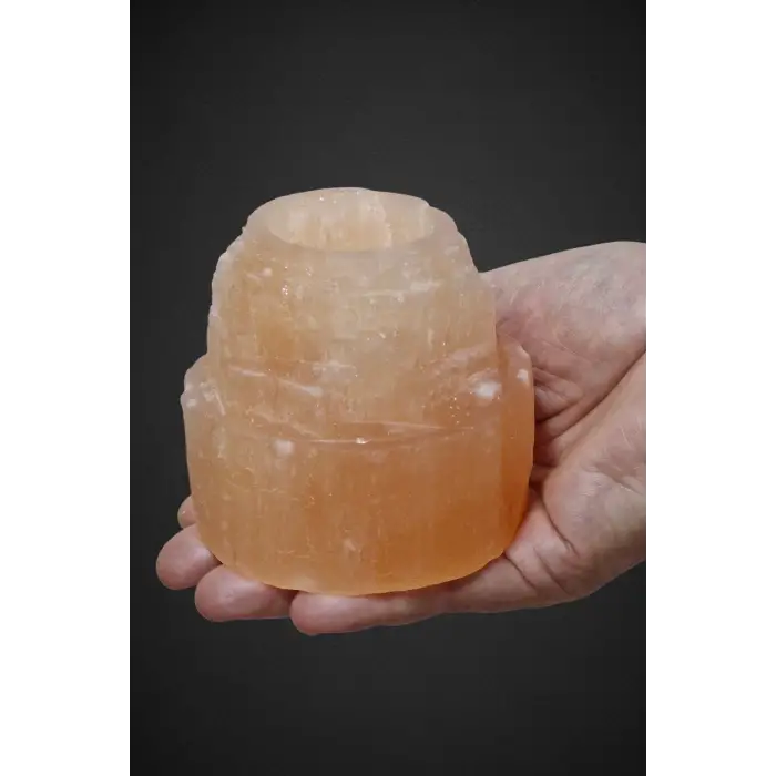 Turuncu Selenit Mumluk 8 Cm Tealight Mumluk