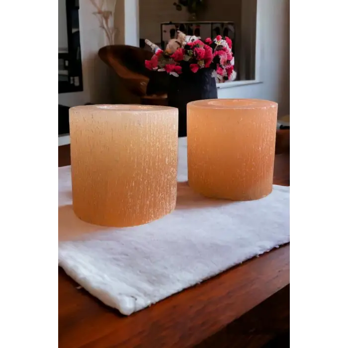 Turuncu Selenit Mumluk Kalemlik 046